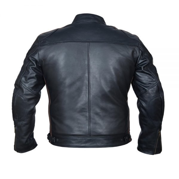 Hawk® Braune Motorrad Lederjacke - Antike Retro Style Biker Chopper Jacke – Bild 5