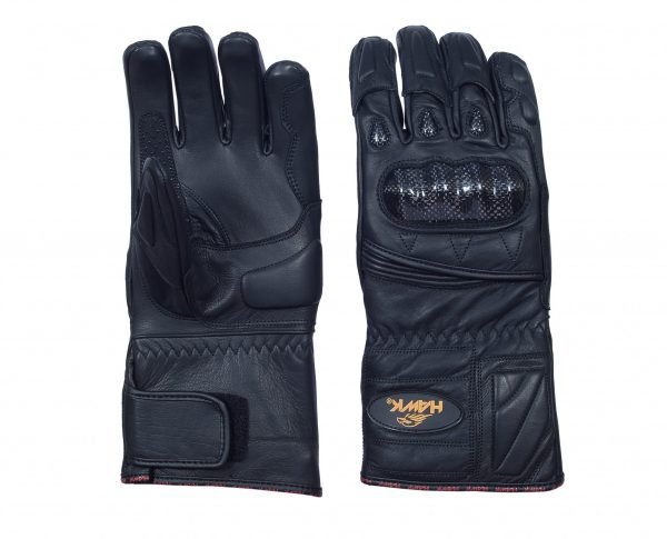 Hawk® Men’s Genuine Leather Motorbike Racing Gloves – Premium Biker Gloves